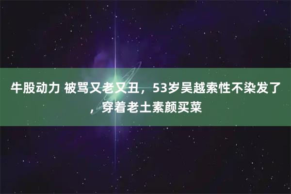 牛股动力 被骂又老又丑，53岁吴越索性不染发了，穿着老土素颜买菜